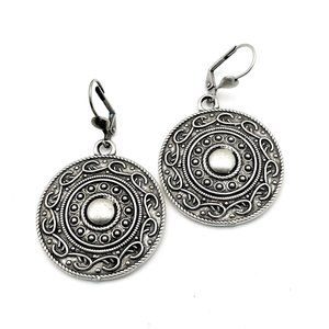 Large silver earring latch back